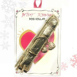 BETSY JOHNSON Gold Adjustable Dog Collar